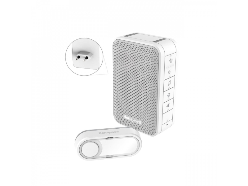 Honeywell Home Dzwonek bezprzewodowy (6 melodii, Plug-In) biały
